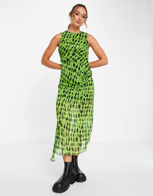 Green zebra best sale print dress topshop