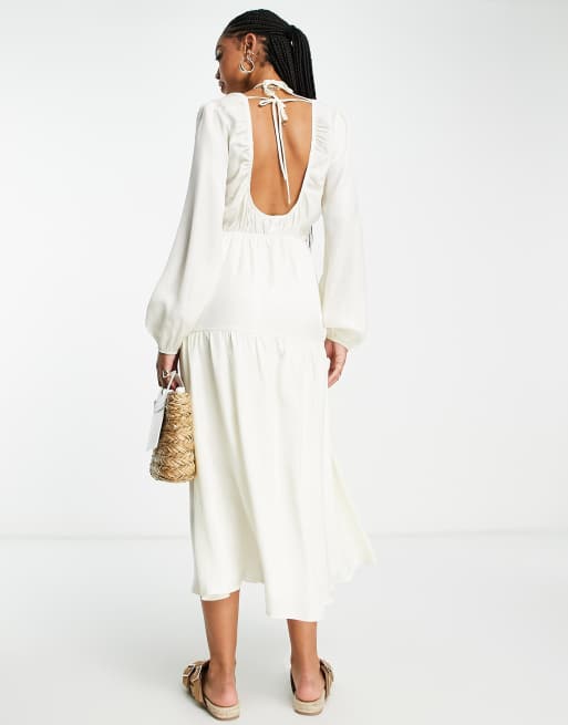 Topshop white sale midi dress