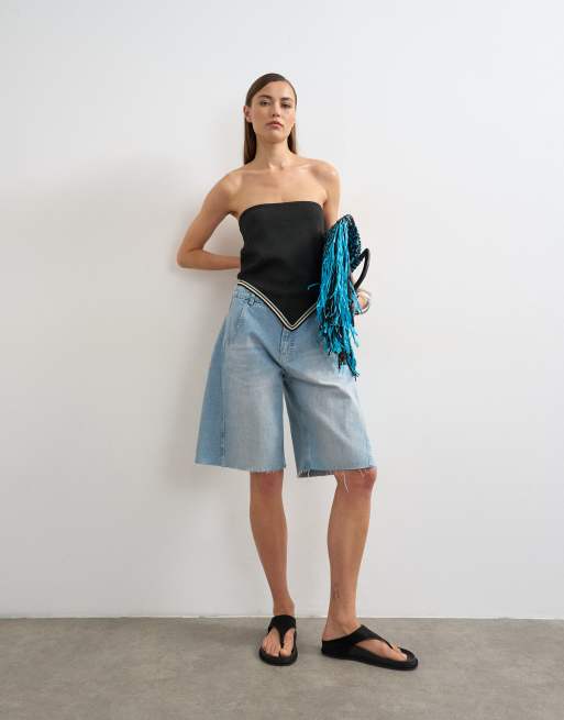 Topshop - Gebreide bandana-sjaaltop in zwart, 2 van 4