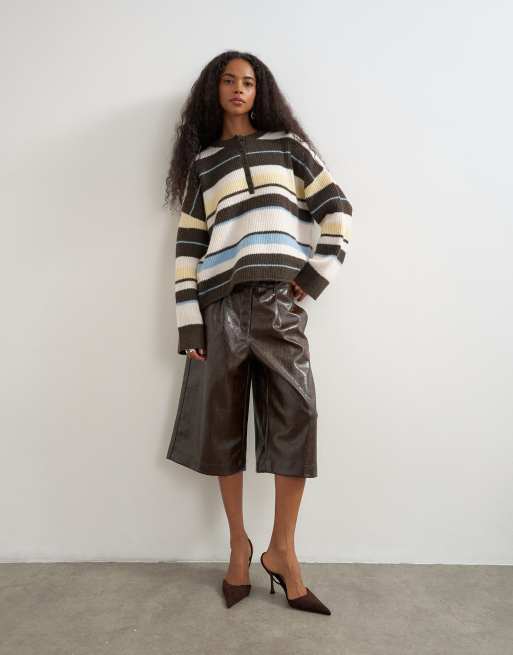 Topshop gebreide Henley-trui in multi, 2 van 4