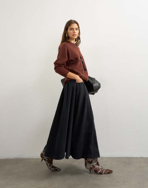 Topshop gebreide trui met zak in kaneel, 3 van 4