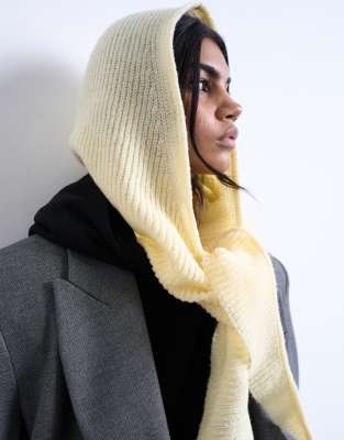 Topshop - Gebundene Balaklava in Buttermilchgelb