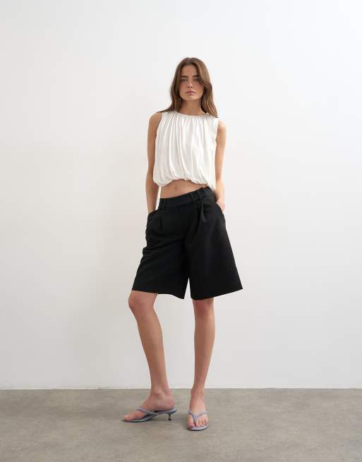 Topshop - Gedrapeerde bubbeltop in ivoorwit, 4 van 4