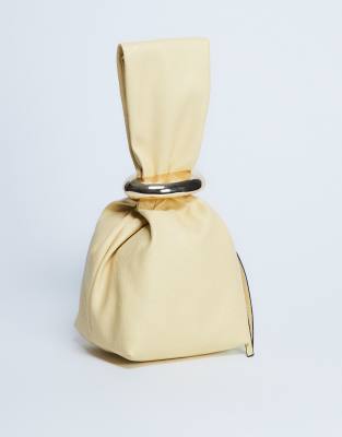 Topshop - Gee - Kleine Handtasche in Zitronengelb mit Metalldetails