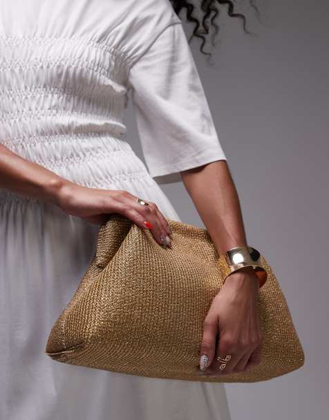 Topshop - Geela - Pochette oversize tressée - Doré - view 1
