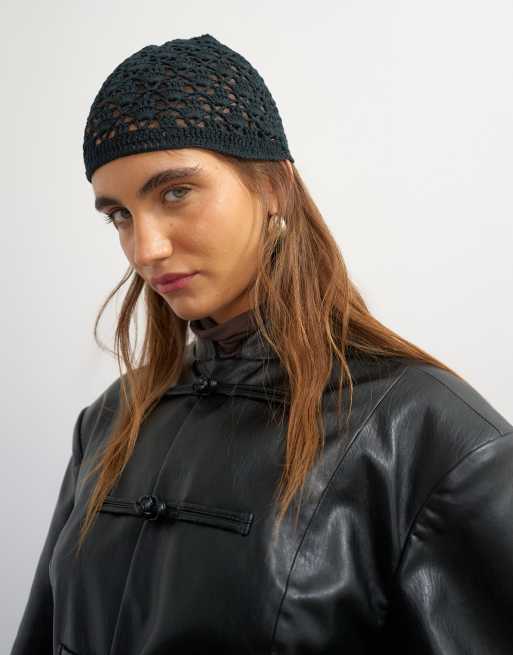 Topshop gehäkelte Beanie in Schwarz, 3 von 3