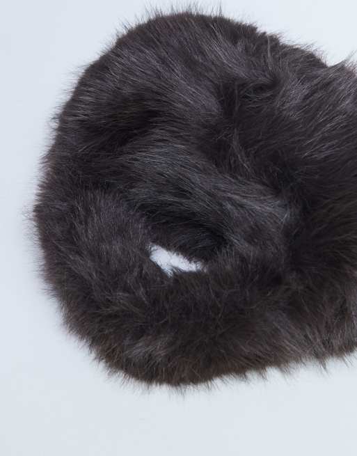 Topshop Gemima faux fur grab bag in chocolate
