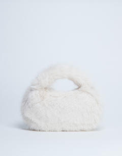 Gemima faux fur grab bag in off white