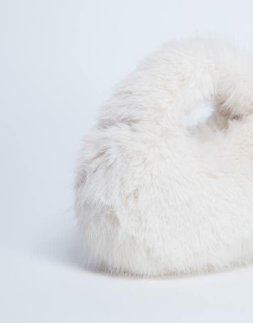 Topshop Gemima faux fur grab bag in off-white