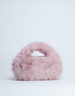 Gemima faux fur grab bag in pink