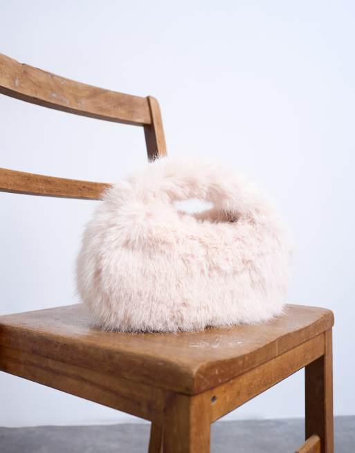 Topshop - Gemima - Sac à main en fausse fourrure - Blanc cassé, 2 de 4