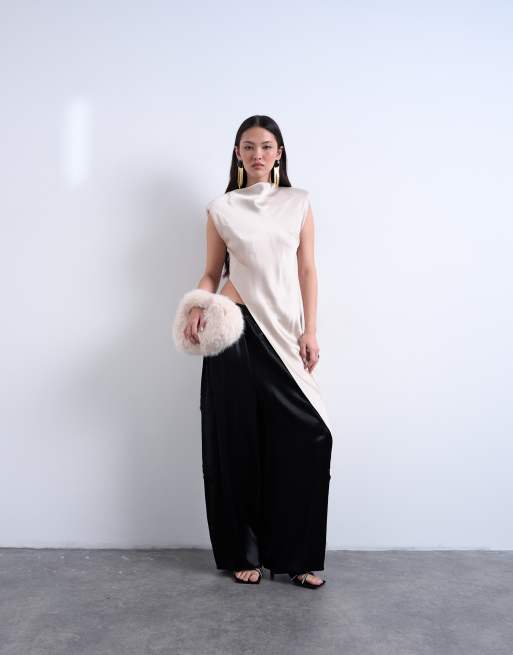 Topshop - Gemima - Sac à main en fausse fourrure - Blanc cassé, 3 de 4