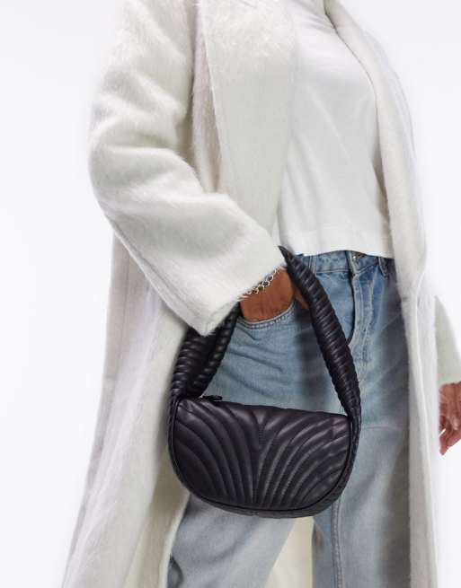 Genna quilted grab bag in black ASOS