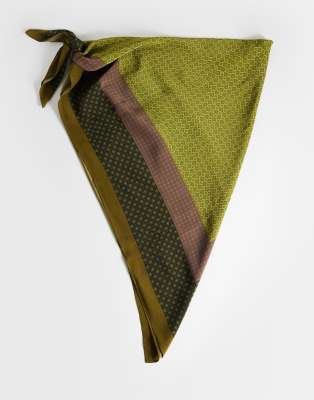 Topshop Geometric Print Waist Belt In Green