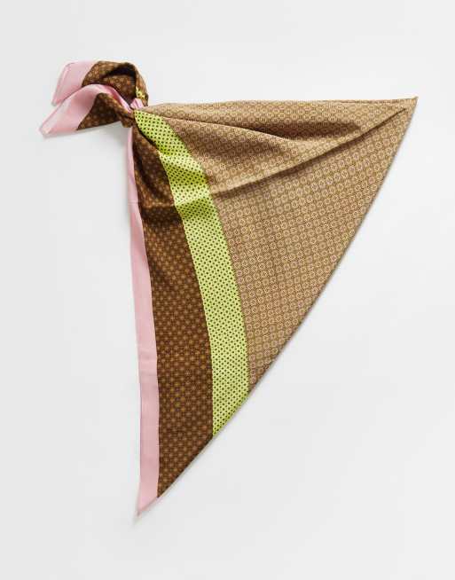 Topshop geometric print waist belt in pink, 2 of 4