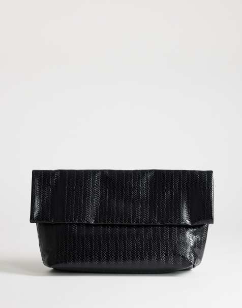 Topshop - George - Bolso clutch negro extragrande con diseño entretejido - view 1