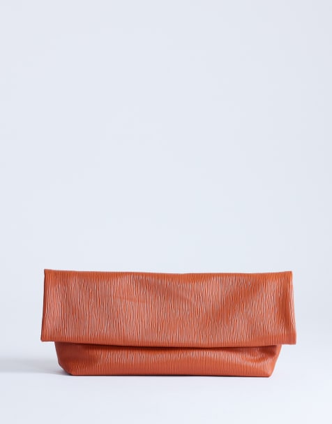 Topshop – George – Oversize-Clutch in Rostrot - view 1
