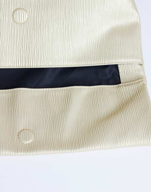 Topshop George oversized clutch bag in gold, 3 of 4