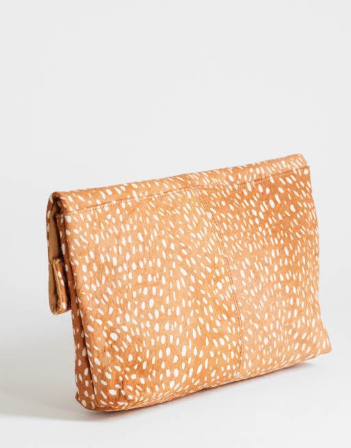 Topshop George oversized clutch tas met hertenprint, 4 van 4