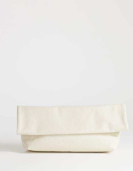 Topshop - George - Pochette oversize testurizzata bianco sporco