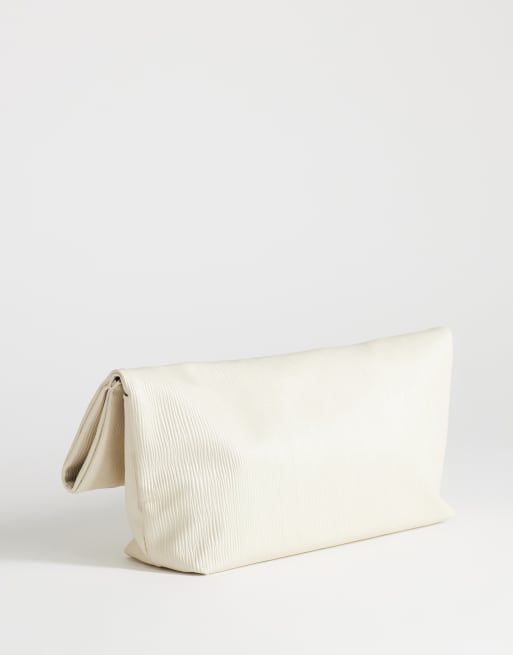 Topshop – George – Strukturierte Oversize-Clutch in Wollweiß, 4 von 4