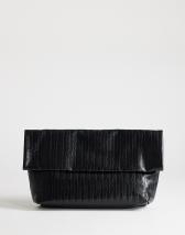 Topshop George weave oversized clutch bag in black