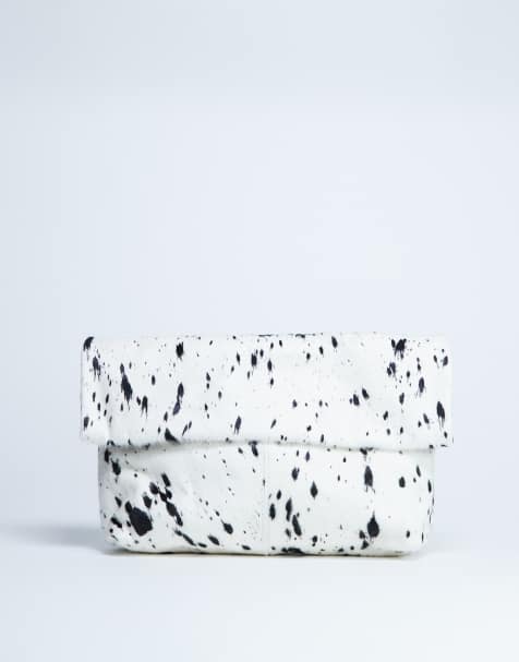 Topshop – Georgia – Faltbare Clutch aus Leder in Dalmatiner-Optik - view 1