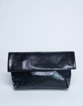 ASOS DESIGN loop through clutch bag in black and cream stripes