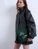 Topshop Georgia folded clutch bag in green sequins