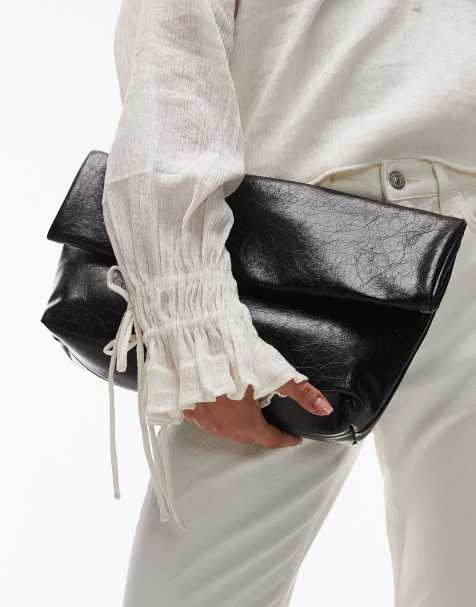 Topshop - Georgia - Pochette a mano ripiegata nera - view 1
