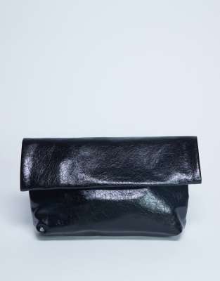 Topshop - Georgia - Pochette à rabat - Noir