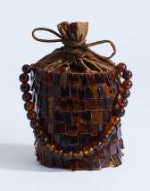 Topshop Georgie embellished grab bucket bag in brown tort