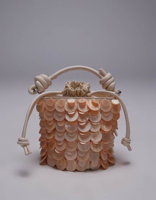 Topshop - Georgie - Handtas met versiering in beige, 3 van 4