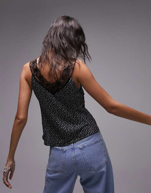 Topshop – Gepunktetes Camisole mit kontrastierendem Spitzenbesatz, 2 von 4