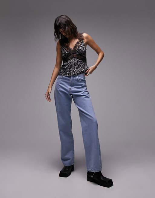 Topshop – Gepunktetes Camisole mit kontrastierendem Spitzenbesatz, 4 von 4