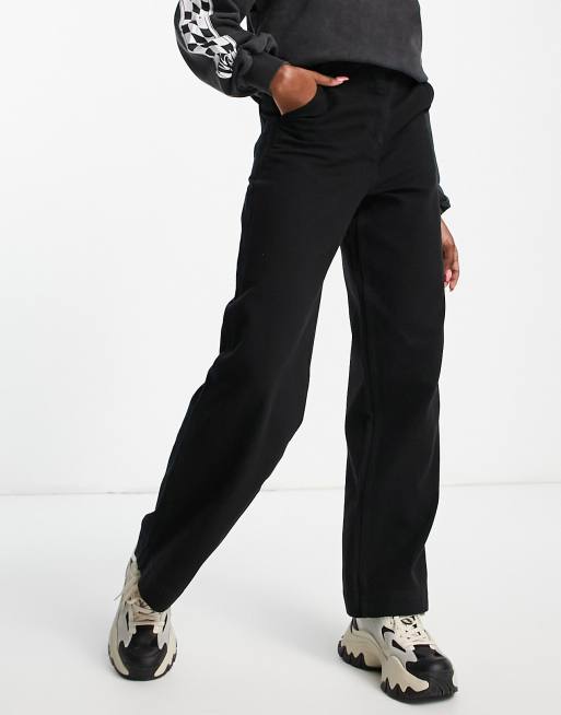 Topshop – Gerade geschnittene Hose mit lässigem Design in verwaschenem Schwarz, Kombiteil