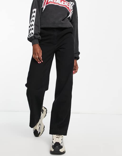 Topshop – Gerade geschnittene Hose mit lässigem Design in verwaschenem Schwarz, Kombiteil, 4 von 4