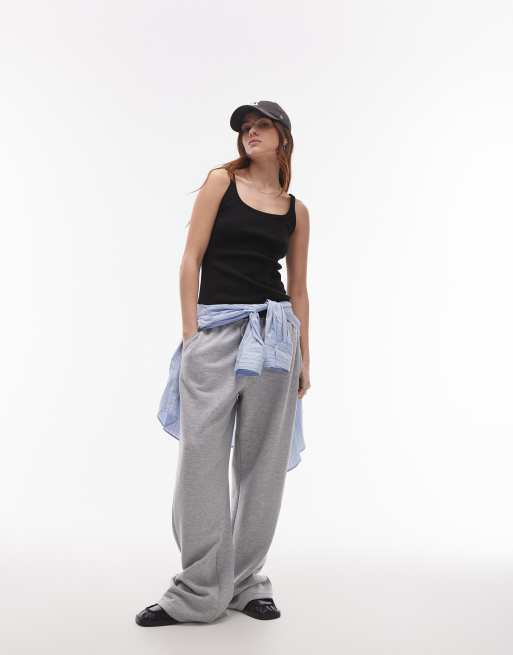 Topshop - Geribbeld hemdje met bandjes in zwart, 2 van 4