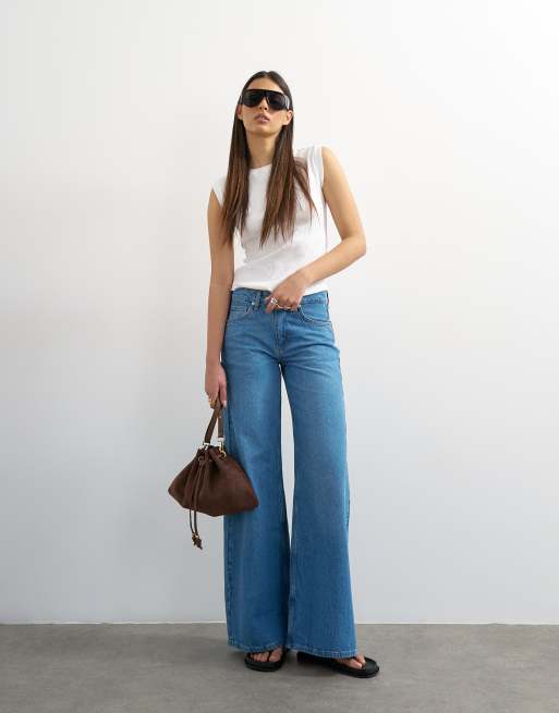 Topshop - Geribbelde boyfriend tanktop in wit, 2 van 4