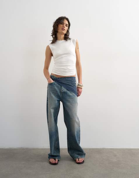 Topshop - Gerimpelde tanktop met trekkoord in groen - view 1