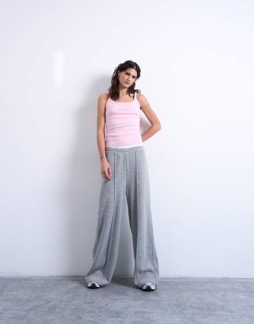 Topshop – Geripptes Trägertop in Rosa mit U-Ausschnitt und schmalen Trägern , 3 von 4