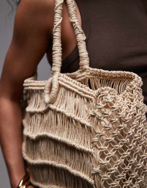 Topshop - Gerry - Geweven handtas in neutraal, 4 van 4