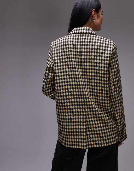 Topshop - Geruite getailleerde blazer in multi, 4 van 4