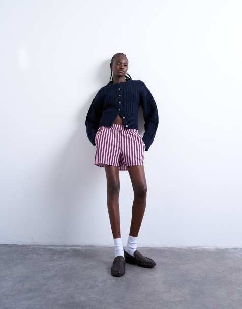 Topshop - Gestreepte boxershort in roze en paars - view 1