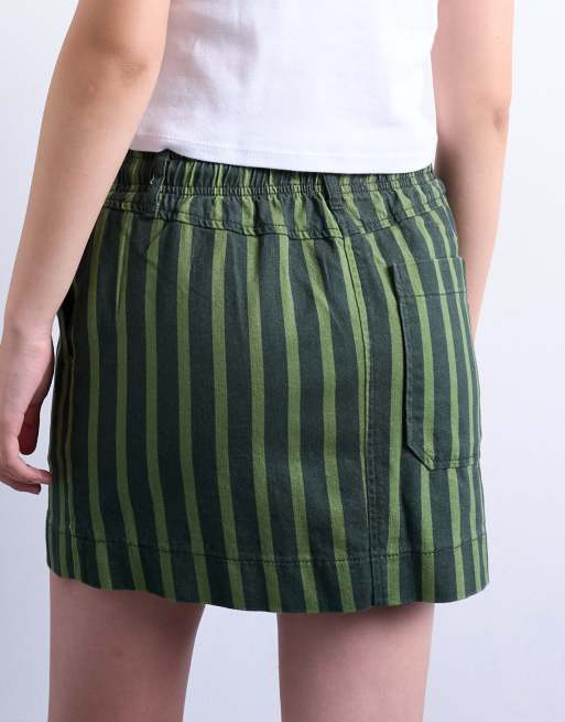 Topshop - Gestreepte utility rok met elastische taille in multi, 5 van 5