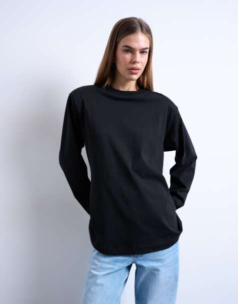 Topshop - Getailleerd skater-T-shirt in zwart - view 1