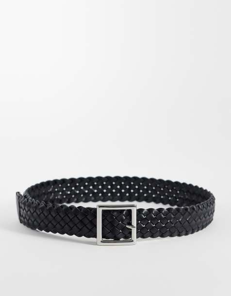Topshop – Gewebter Ledergürtel in Schwarz - view 1