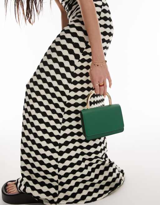 Topshop – Gia – Handtasche in Grün mit Metallgriff, 4 von 4