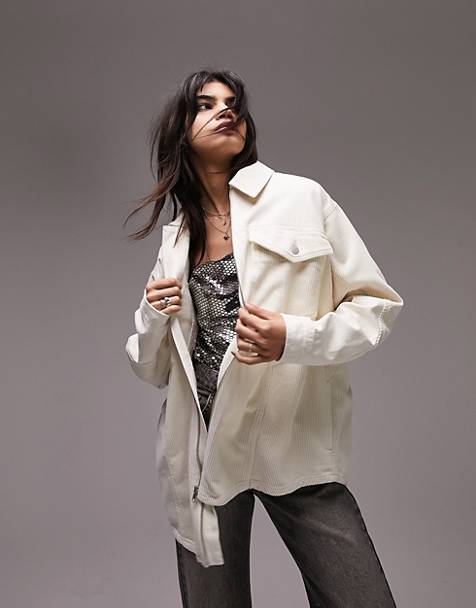 Camicia giacca leggera testurizzata color crema Asos Donna Abbigliamento Cappotti e giubbotti Giacche Giacche estive 