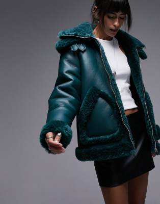 Giacca Invernale Donna In Ecopelle E Montone Sintetico: Stile Aviator Con Zip E Patchwork Da Moto